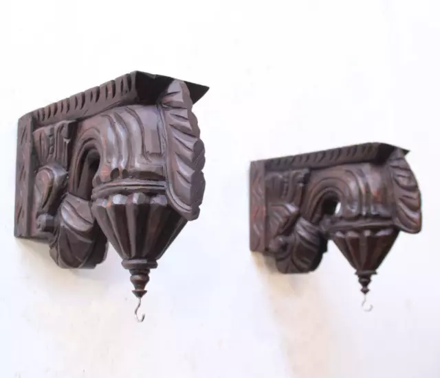 Bodhil Small Wooden Wall Bracket Plant / Lamp Hanger Hook Corbel Vintage Decor