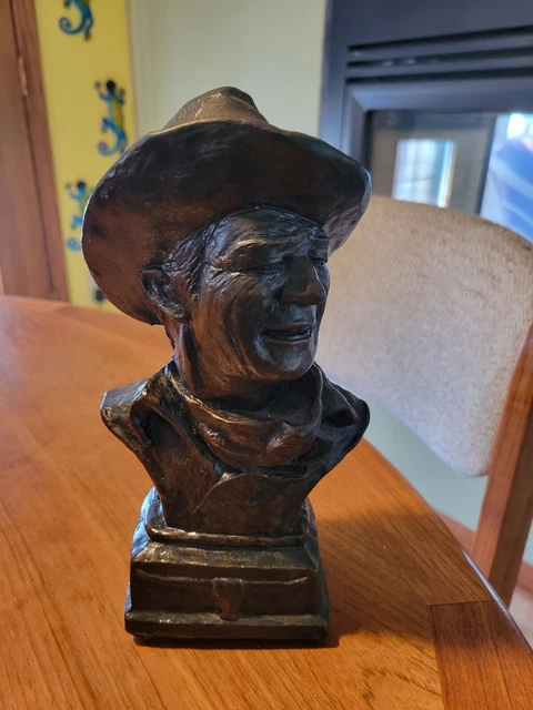 Bust of John Wayne,  An American Hero,  Sculpture By Billy Burns, Signed