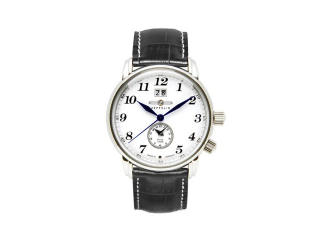 Reloj de Cuarzo Zeppelin LZ 127 Graf Zeppelin, Blanco, 42 mm, GMT, 7644-1