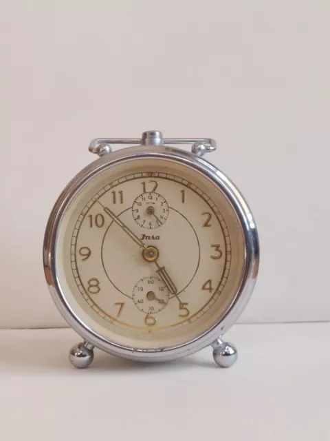 Mechanical Alarm Clock Insa Made in Yugoslavia/Wind Up desk clock-dont Work.