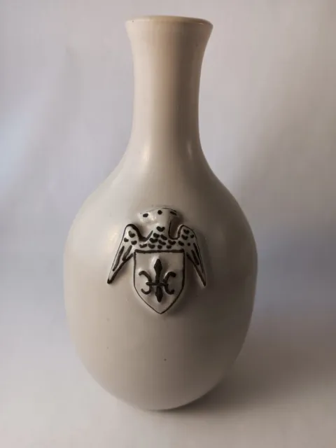 Rare Belgium Flemish Aarschot Signed Art Pottery Vase With Fleur-de-lis Crest