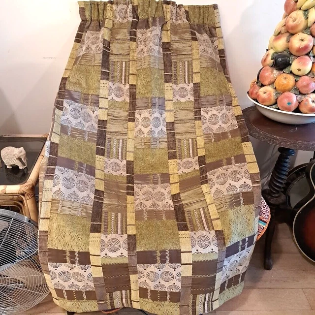 "INCREDIBILI TENDE IN TESSUTO PATCHWORK - CINIGLIA/DAMASCO SUPER SPESSE - FODERATE - 32""Wx52"