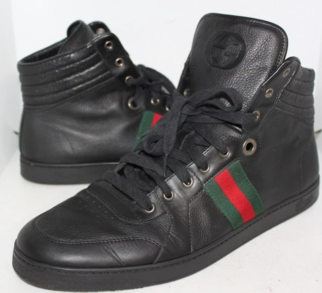 Gucci Coda Guccissima Black Leather High-Top Sneakers 221825 Sz 10 Uk 9  $259.90 - Picclick