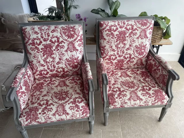 pair Vintage french style armchairs