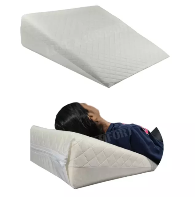 Large Bed Wedge Pillow Acid Reflex Flex Support Removable Quilted Cover