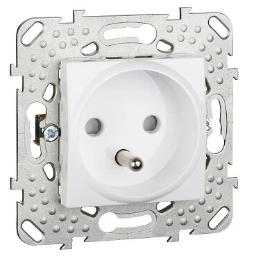 Unica Blanc Prise 2Pt Ave C Support