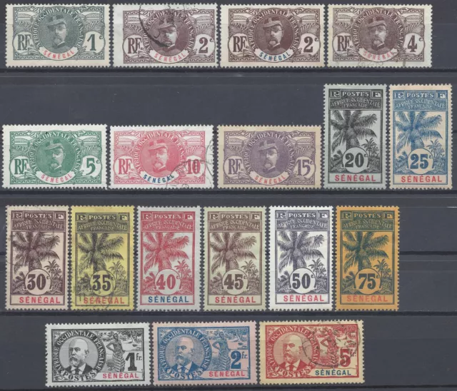 FRANCE COLONIE SÉNÉGAL N°30/46 NEUF * ET OBLITÉRÉ cote 326€