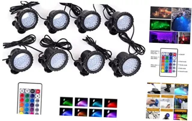 Color Changing Spotlights, Pond Lights Underwater LED Fountain Lights, 8 in set