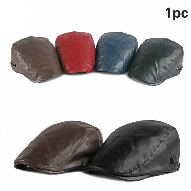 Chapeau Newsboy (Casquette Plate) En Cuir PU - Style Vintage Gatsby Pour Homme Et Femme - Tour De Tête 58-61 Cm - 4