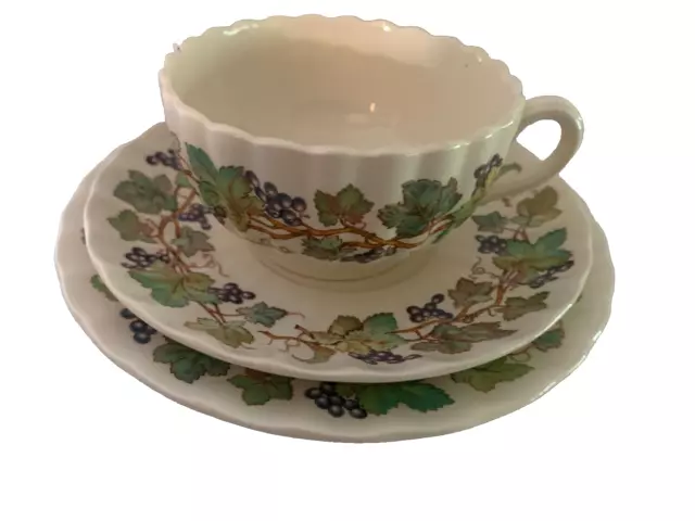 Vintage Spode China Monticello Vine Cup Saucer Desert Plate Set England