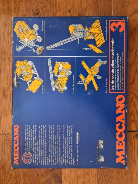 Boite Meccano N°3A Vintage 1960 – Pièces Métal D’origine (collection)