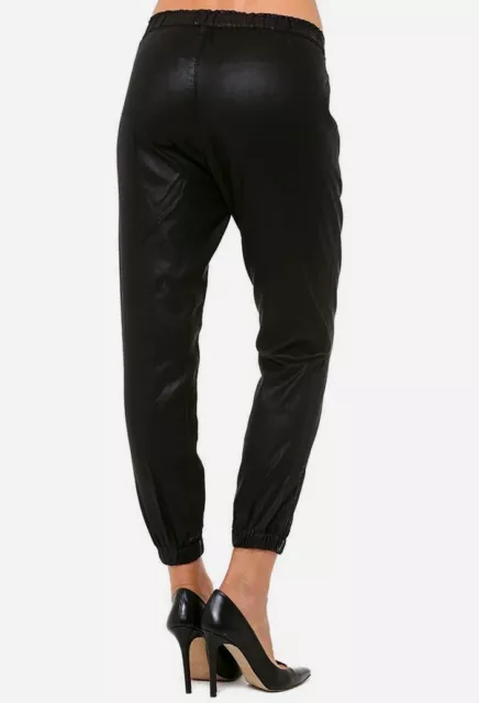 AG Adriano S Goldschmied The Kelsey Leatherette Jogger Pants Black $215 NEW 3