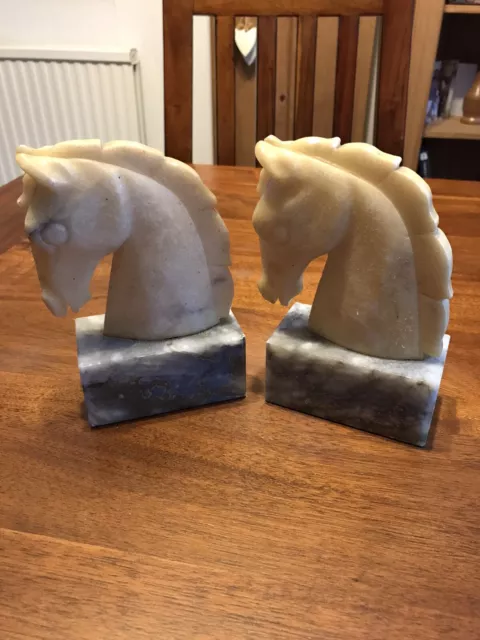 italian Alabaster hand carved book ends