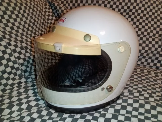 Vintage early Bell Star 120 helmet 70 Snell 7 3/8  Racing  visor  vgc