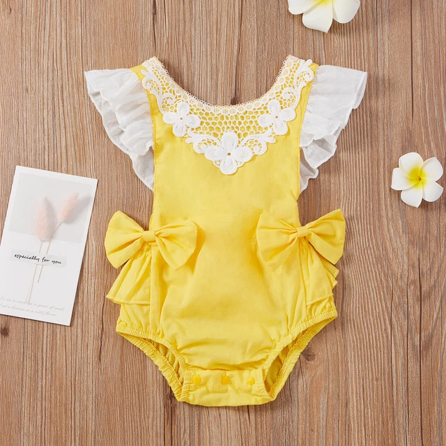 Abiti neonate bambine vestiti romper pizzo body tuta tuta