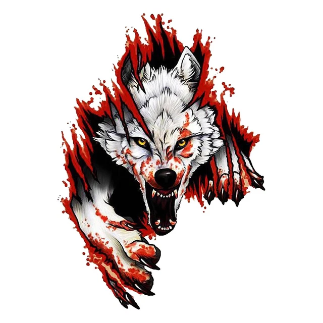 ANGRY WOLF DECAL Wolf Car Sticker Waterproof Fun PVC Car Body Window