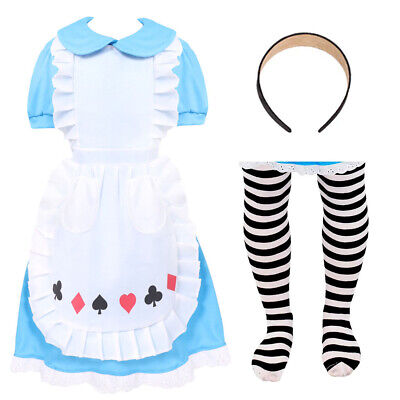 Girls Alice Costume Fairytale Book Week Character Childs Princess Fancy Dress