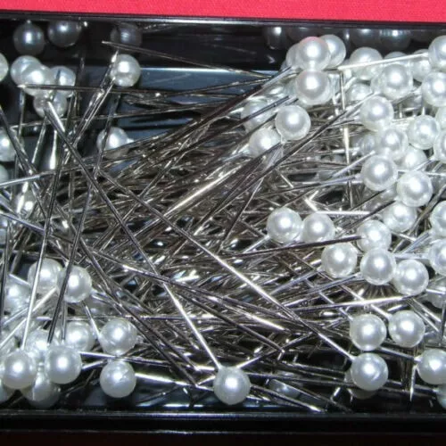 100 Sewing Pins Pearl Head Pins Straight for Dressmaker Jewelery Decoration