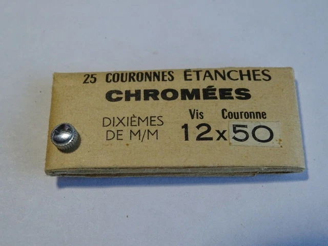 Couronne De Remontoir Chromée Étanche Pour Montre – Pièce Horlogerie Demi-Boule (Neuf, Sans Étiquette)