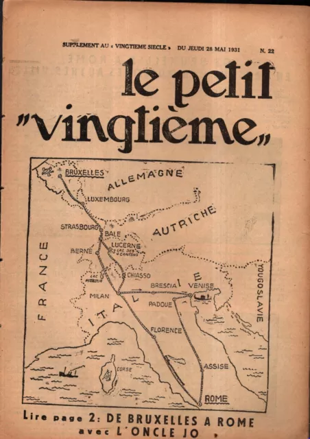 Le Petit Vingtième 1931 n°22 du 28 m&i 1931. Tintin au Congo