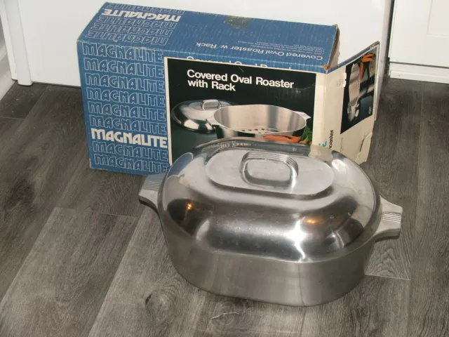 Vintage Magnalite Ghc 13 Qt Huge Oval Roaster Dutch Oven-Trivet-Lid + Box #4267