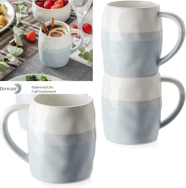 Juego de 4 tazas DOWAN, tazas de gres ideales para bebidas calientes, tés, listones y...