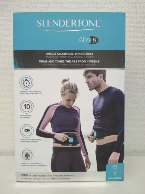 Slendertone Abs 8 Abdominal Toning Belt Muscle Toner Unisex Gel Pads in box NEW