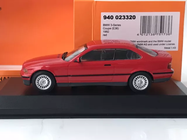 Minichamps 940023320 BMW 3-Series Coupe E36 1992 - 1999 red Rot 1:43