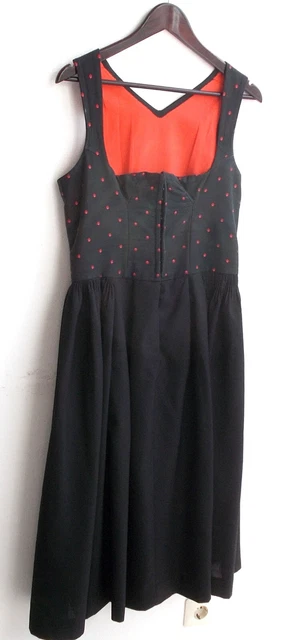 Dirndl tradizionale da donna senza maniche nero circa taglia 40