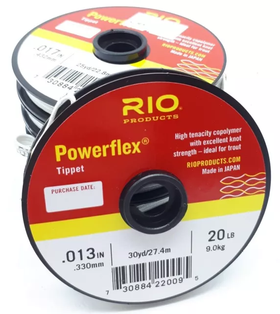 Rio Powerflex Tippet Material 30 Yard 15-30lb Copolymer High Knot Strength Line