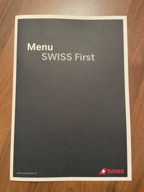 Swiss First Class Menu Speisekarte Star Alliance