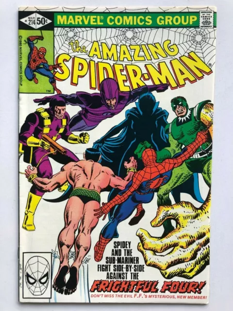 Amazing Spider-Man #214 Comic 1981 - Marvel Comics - Namor Frightful Four