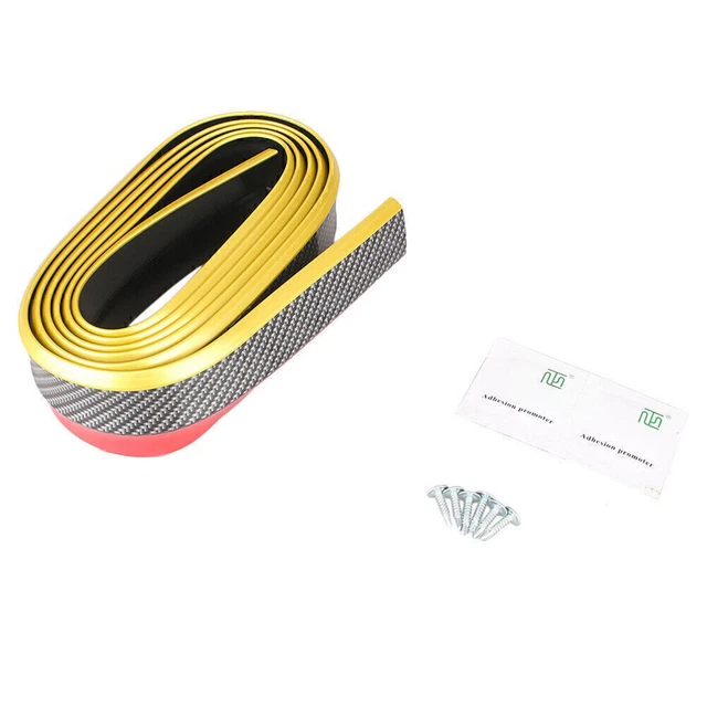98.5" Car Gold Bumper Lip Splitter Side Skirt Protector w/3M Adhesive