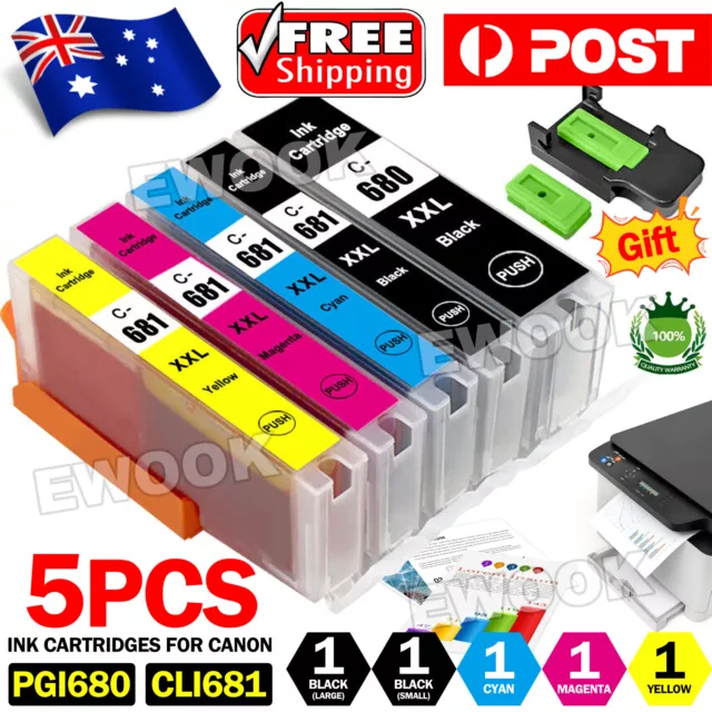 5x Ink Cartridges PGI-680 CLI-681 XXL For Canon TS8160 TS8260 TS8360 TS9160 6360