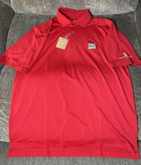 NWT Fairway & Greene F&G Tech FOX USGA Mens XL Red Golf Polo Shirt Short Sleeve