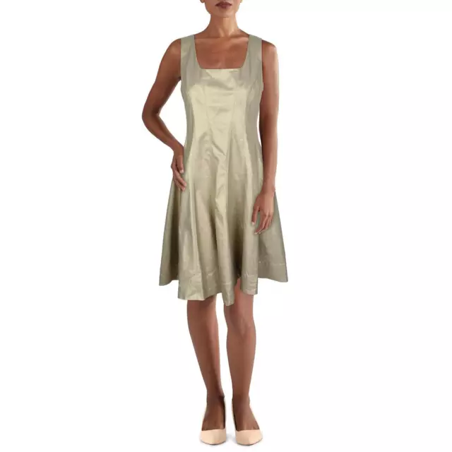 Tommy Hilfiger Womens Metallic Knee Sleeveless Fit & Flare Dress Plus BHFO 0435