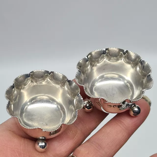 Pair of Antique Sterling Silver Salt Pots by Horace Woodward & Co Ltd 1893