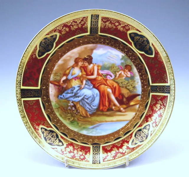 Royal Vienna Prunk Teller Diana Artemis Göttin Der Jagd  Plate Bohemia Um  1870