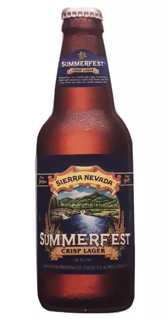 Sierra Nevada Cutout Embossed Metal Tin Beer bottle Sign Bar Man Cave Garage #1