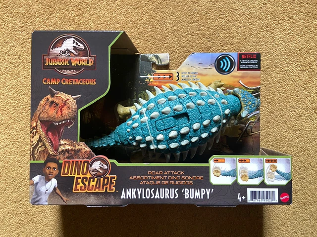 JURASSIC WORLD CAMP Cretaceous Roar Attack Ankylosaurus Bumpy Figure ...