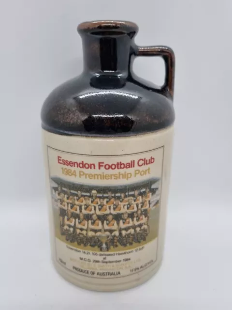 1984 VFL Essendon Bombers Premiership Port Bottle Old Ballarat Pottery Stoneware