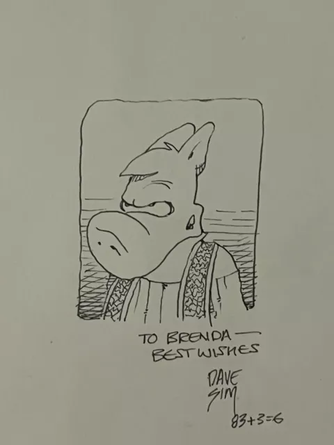 Cerebus The Aardvark Dave Sim Original Sketch Artwork Personalized Inscribed