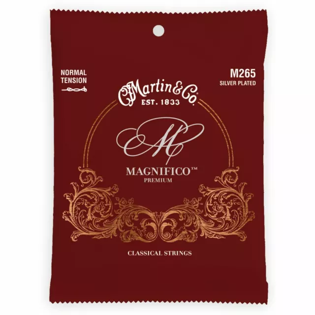 Martin M265 Magnifico Silver Plated Classical Guitar Strings, Normal Tension