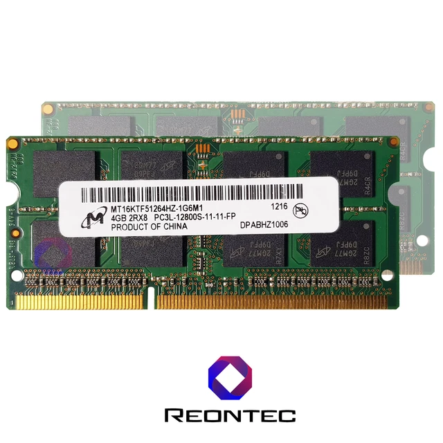 Barrette RAM 4 Go DDR3L PC3L-10600S Pour Portable - Micron, Modèle MT16KTF51264HZ, Occasion Testée