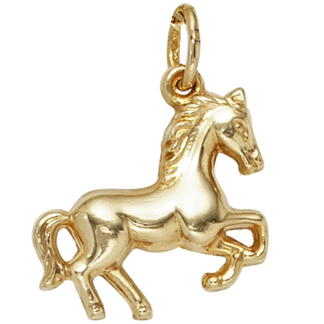 JOBO  "40109" Kinder Anhänger Pferd 333 Gold Gelbgold Pferdeanhänger Kinderanhän