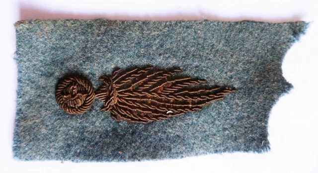 Insigne Patte De Col France, Grenade Infanterie, Broderie Cannetille, Original WWII