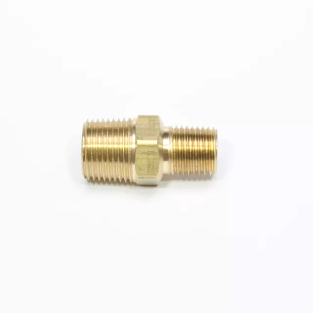 Reducer 3/8"x 1/4" Male BSP British Hex Nipple Brass Fitting WOG Fuel, Oil, Gas