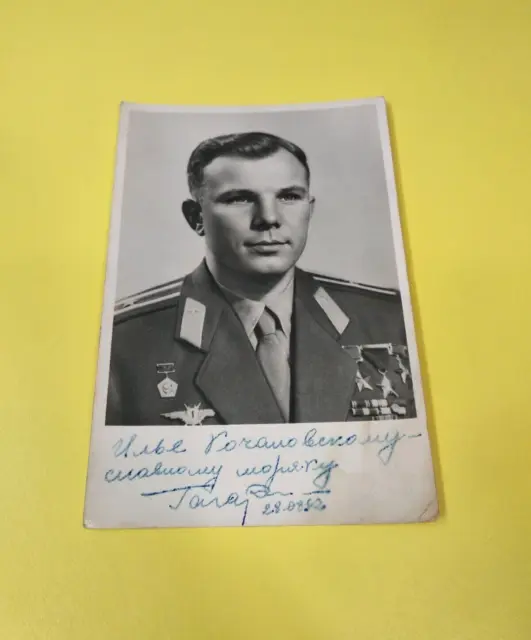 Photo autographed and signed by Yuri Gagarin "First man in space"