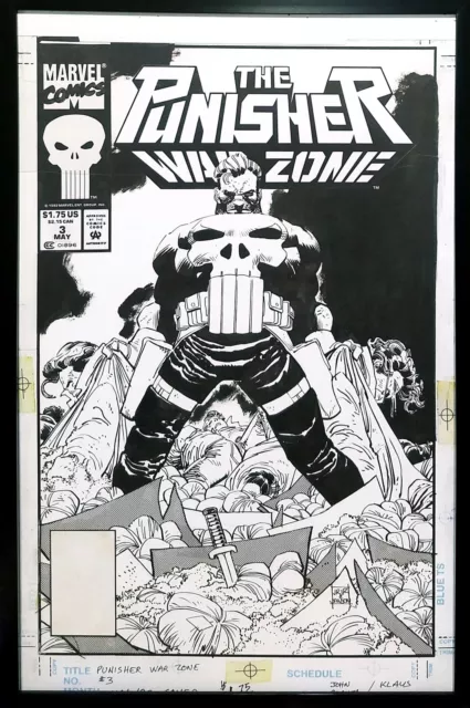 Punisher War Zone #3 John Romita Jr 11x17 FRAMED Original Art Poster Marvel Comi