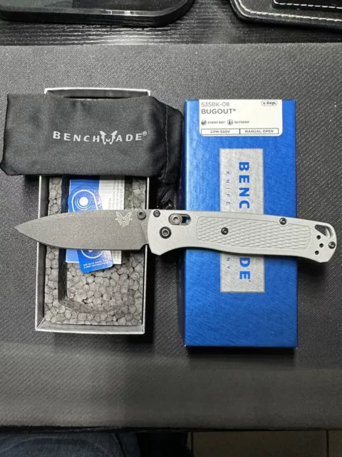 Benchmade 535BK-08 Bugout CPMS30V Grey Blade Storm Gray Handle Knife